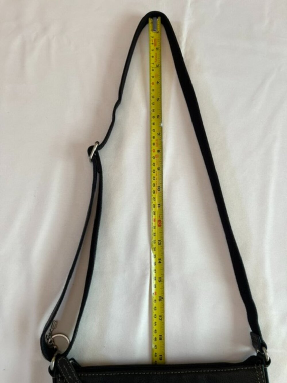 FOSSIL | Black Pebbled Leather Crossbody Bag Zip Top Closure-EUC - Picture 14 of 15